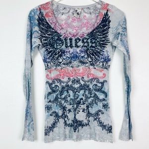 Guess Studded Tattoo Top